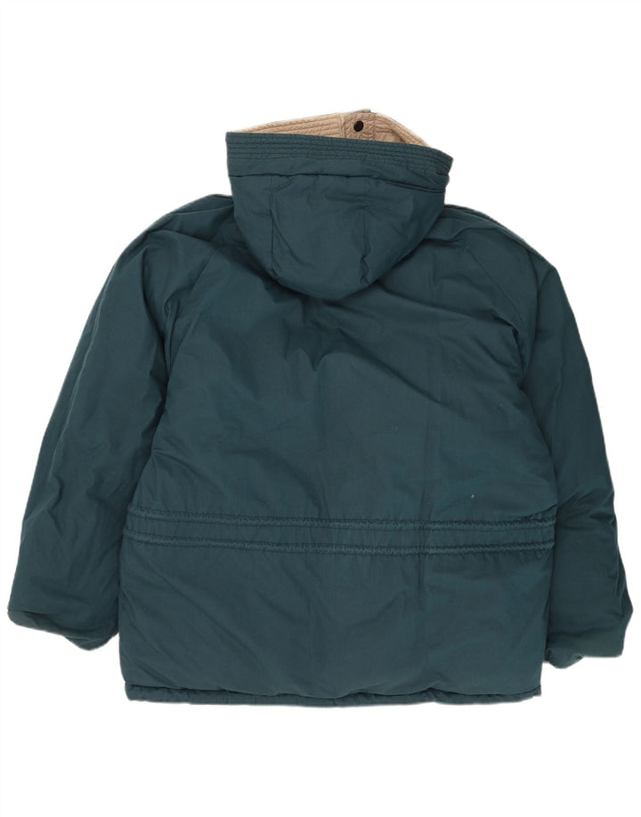 BRUGI Mens Hooded Reversible Padded Jacket IT 50 Large Green Polyester