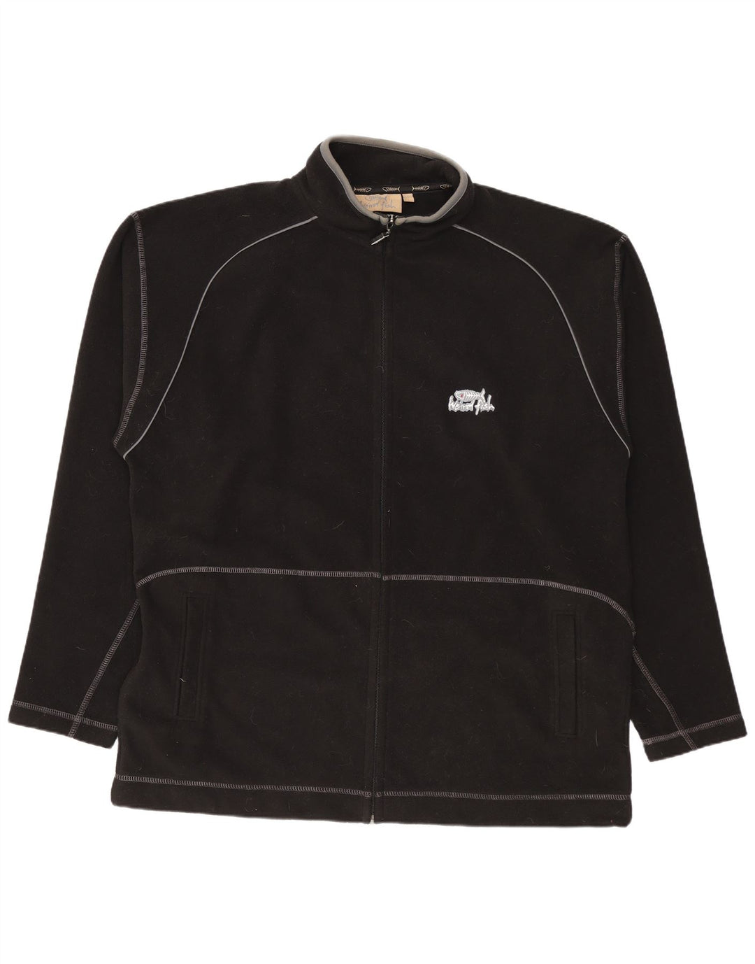 Weird Fish Mens Fleece Jacket UK 40 Large Black Polyester