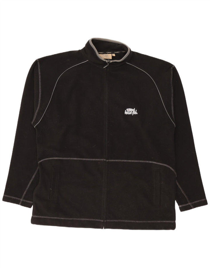 Weird Fish Mens Fleece Jacket UK 40 Large Black Polyester