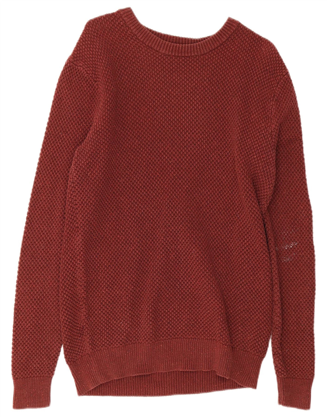 Zara Mens Boat Neck Jumper Sweater XL Red Cotton