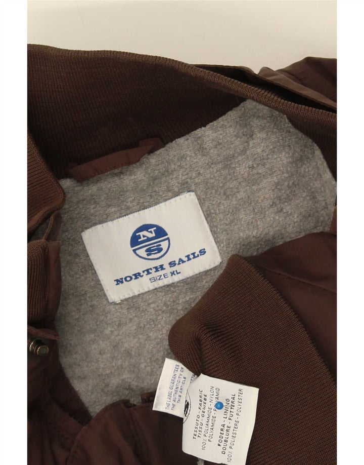 North Sails Mens Bomber Jacket UK 42 XL Brown Polyamide