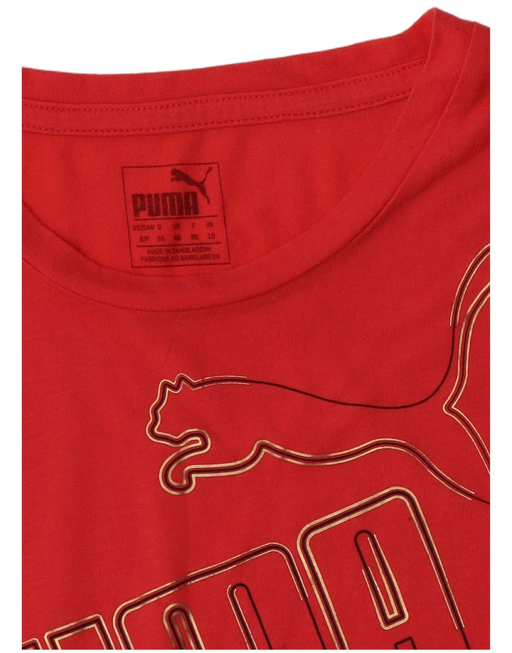 Puma Womens Graphic T-Shirt Top UK 10 Small Pink
