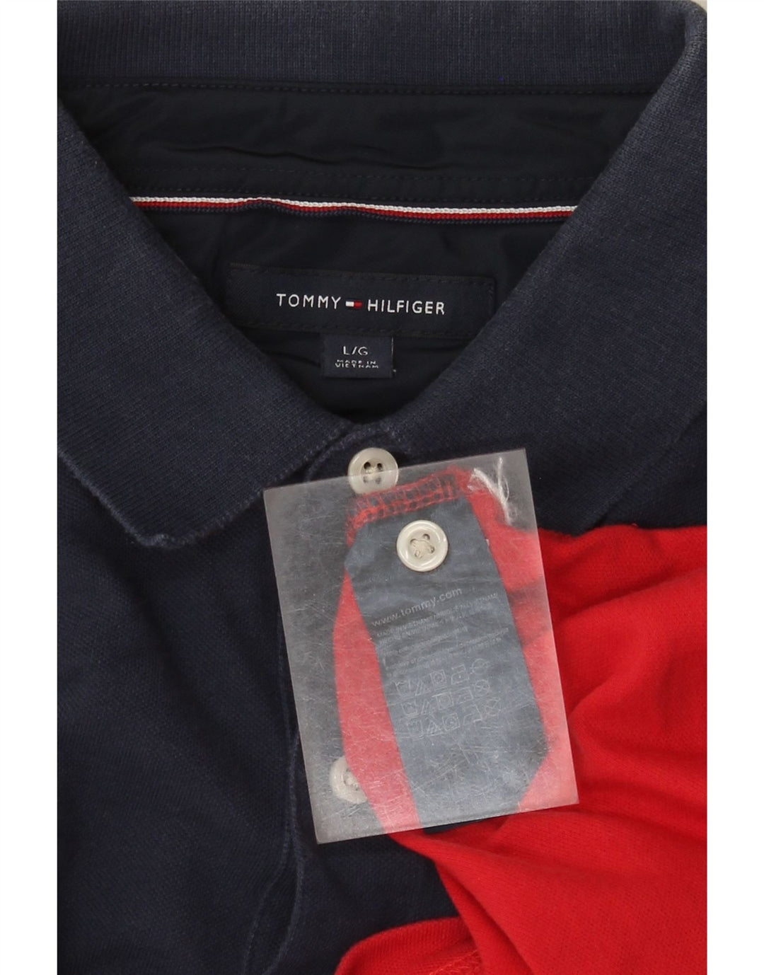 Tommy Hilfiger Mens Polo Shirt Large Multicoloured Colourblock Cotton