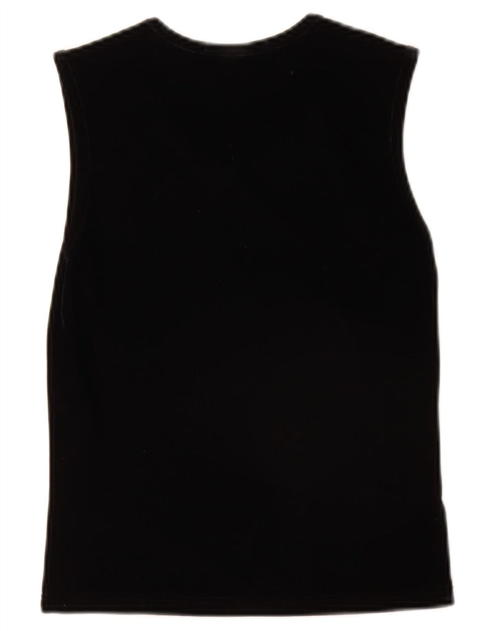 Wallis Womens Petite Velour Vest Top UK 8 Small Black Polyester