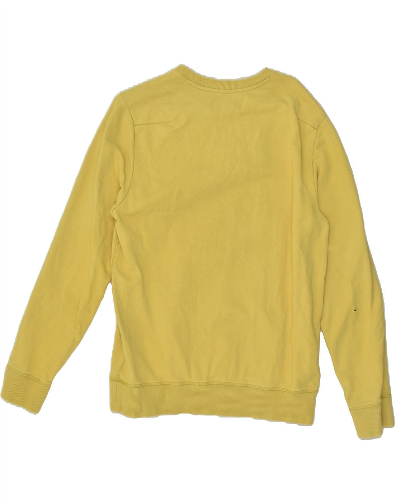 CALVIN KLEIN JEANS Womens Graphic Sweatshirt Jumper UK 16 Large Yellow | Vintage Calvin Klein Jeans | Thrift | Second-Hand Calvin Klein Jeans | Used Clothing | Messina Hembry 