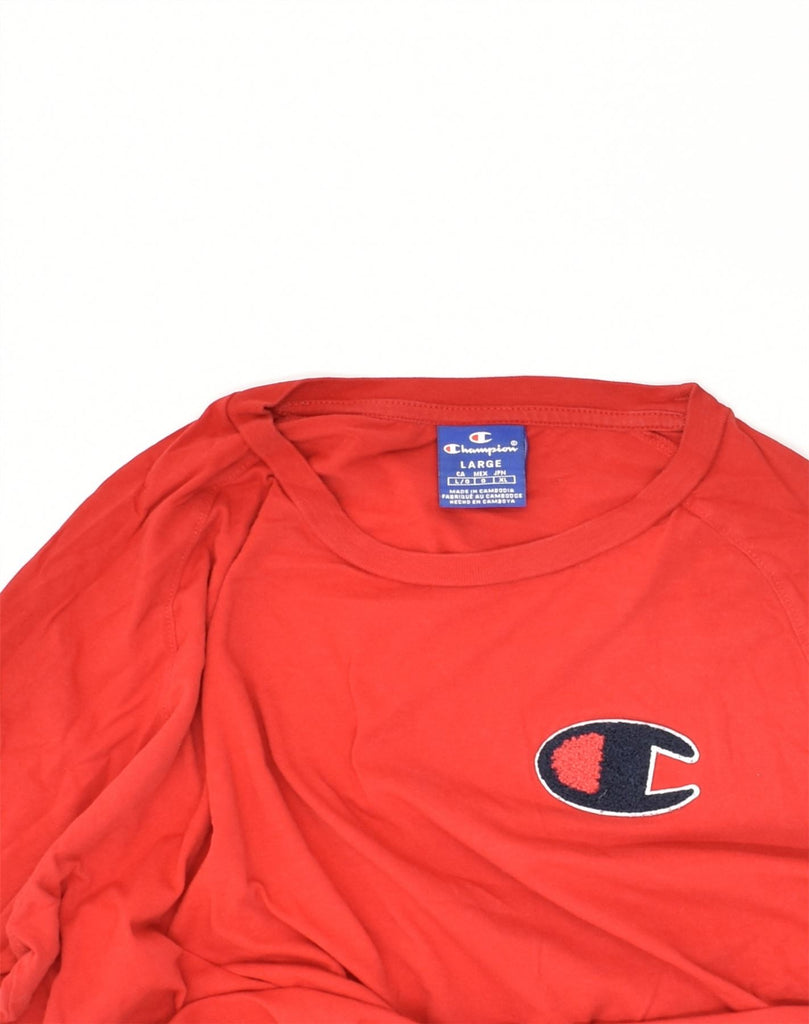 CHAMPION Mens T-Shirt Top Large Red Cotton | Vintage Champion | Thrift | Second-Hand Champion | Used Clothing | Messina Hembry 