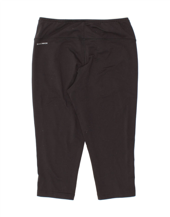 REEBOK Womens Capri Leggings UK 14 Medium  Black Polyester Vintage Reebok and Second-Hand Reebok from Messina Hembry 