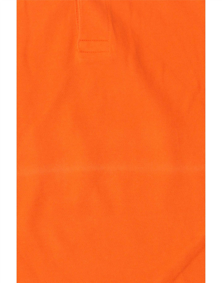 Diadora Mens Polo Shirt Large Orange Striped Cotton