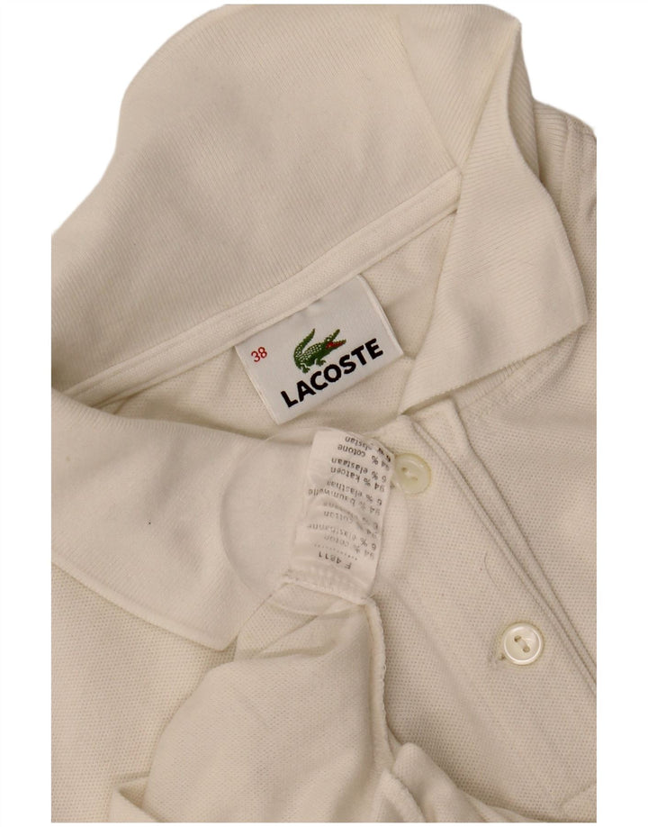 LACOSTE Womens Polo Shirt Size 38 Medium White Cotton