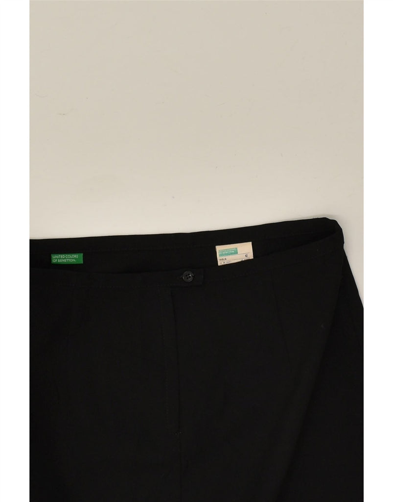 BENETTON Womens Straight Skirt IT 42 Medium W28 Black Polyester | Vintage Benetton | Thrift | Second-Hand Benetton | Used Clothing | Messina Hembry 