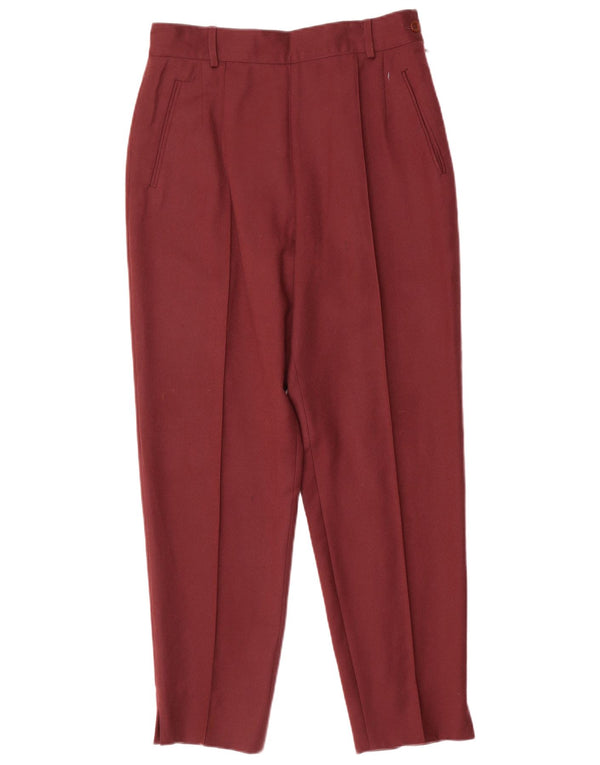Belmar Womens High Waist Casual Trousers IT 46 Large W28 L27 Burgundy