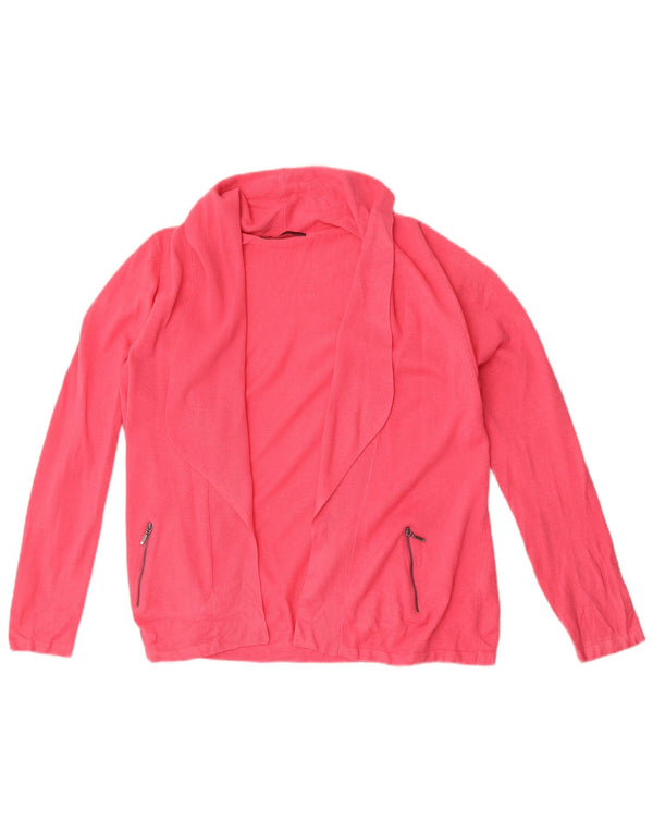 Marks & Spencer Womens Open Cardigan Sweater UK 16 Large Pink Acrylic