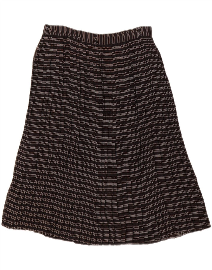 VINTAGE Womens Pleated A-Line Skirt W28 Medium Black Striped