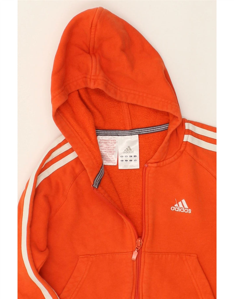 ADIDAS Girls Zip Hoodie Sweater 4-5 Years Orange Cotton | Vintage Adidas | Thrift | Second-Hand Adidas | Used Clothing | Messina Hembry 