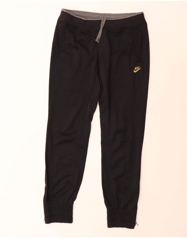 NIKE Boys Tracksuit Trousers Joggers 13-14 Years XL Black Polyester