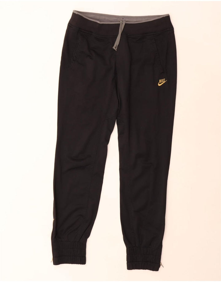 NIKE Boys Tracksuit Trousers Joggers 13-14 Years XL Black Polyester