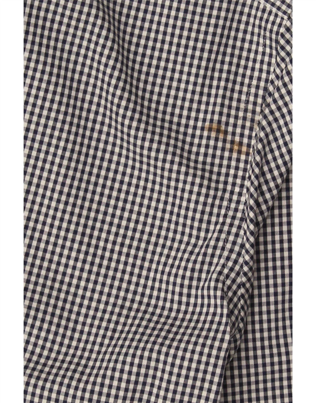 Tommy Hilfiger Mens Slim Fit Shirt Size 15 Medium Navy Blue Gingham
