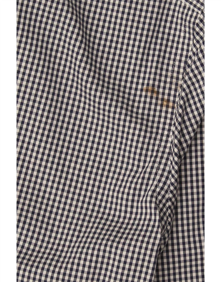 Tommy Hilfiger Mens Slim Fit Shirt Size 15 Medium Navy Blue Gingham