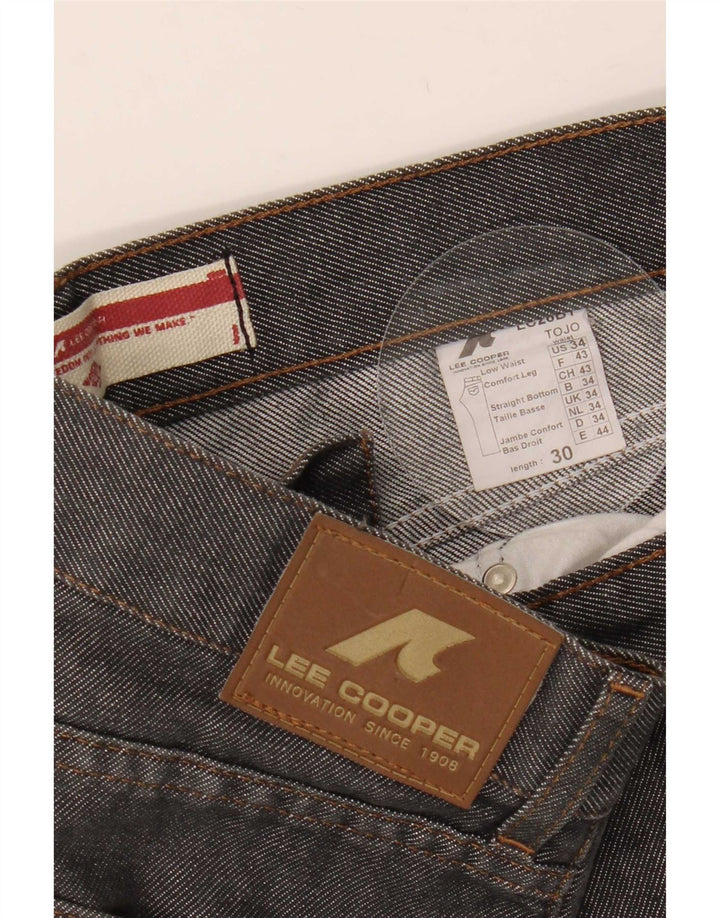 Lee Mens Straight Jeans W35 L29 Grey Cotton
