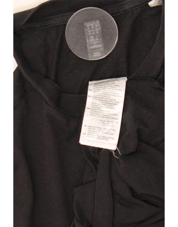 Adidas Mens T-Shirt Top Medium Black Cotton