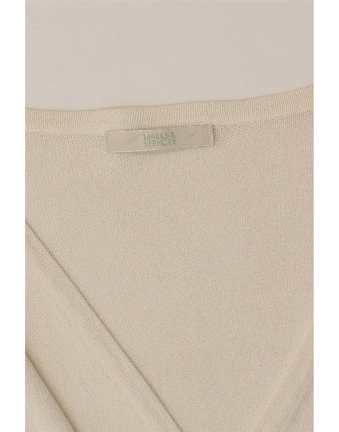 Marks & Spencer Womens Cardigan Sweater UK 10 Small Off White