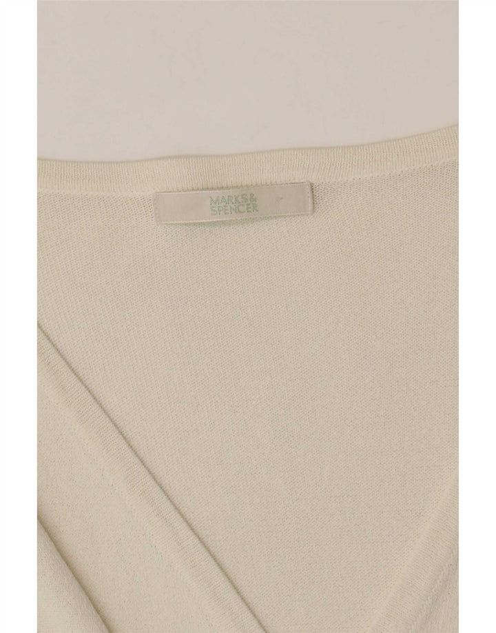 Marks & Spencer Womens Cardigan Sweater UK 10 Small Off White