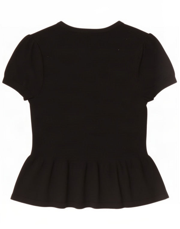 Marks & Spencer Womens Short Sleeve Cardigan Top UK 8 Small Black