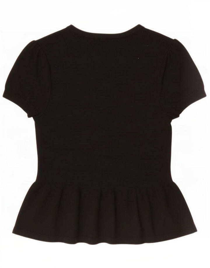 Marks & Spencer Womens Short Sleeve Cardigan Top UK 8 Small Black