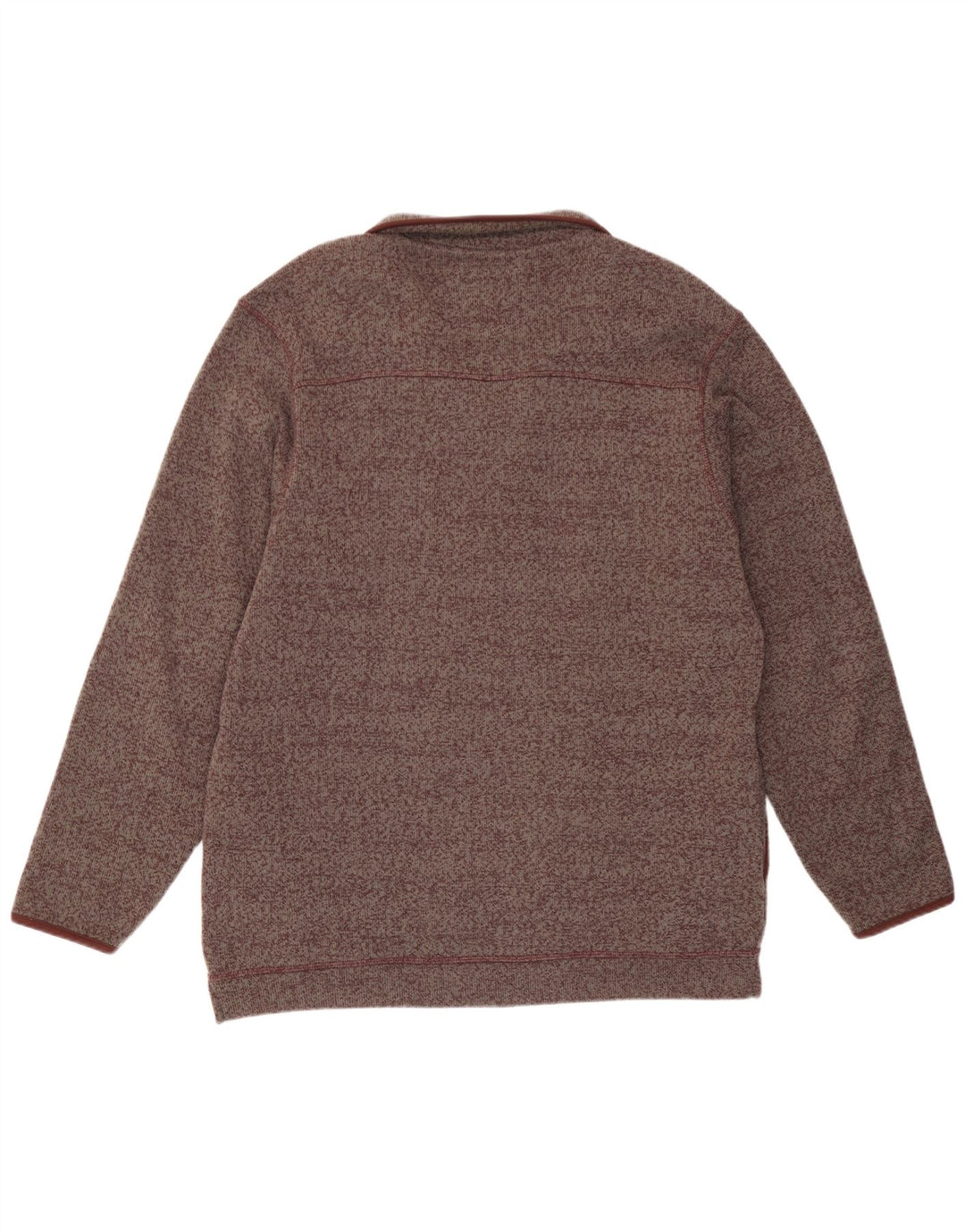 Weird Fish Mens Zip Neck Sweatshirt Jumper XL Burgundy Flecked Polyester