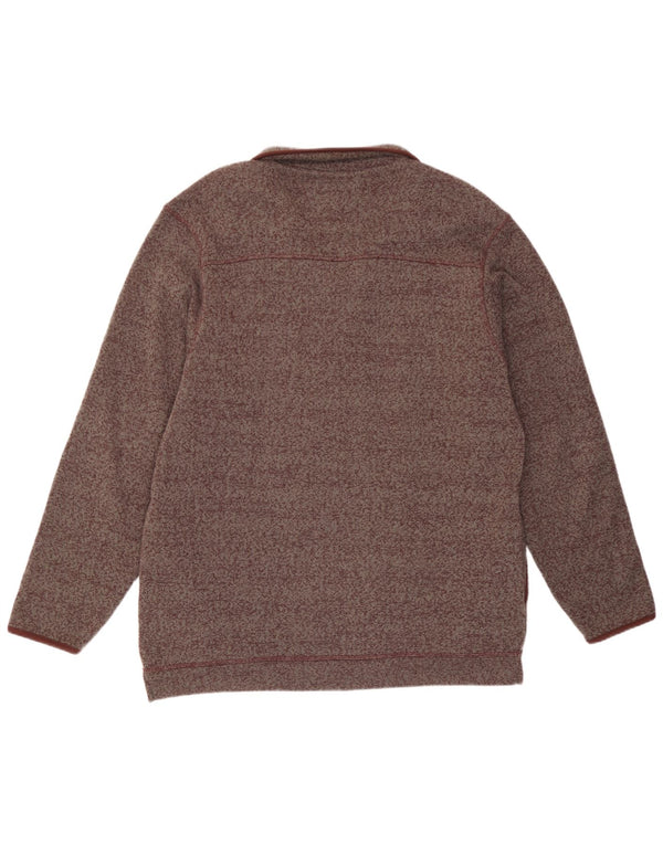 Weird Fish Mens Zip Neck Sweatshirt Jumper XL Burgundy Flecked Polyester