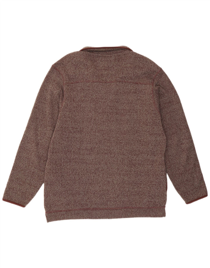Weird Fish Mens Zip Neck Sweatshirt Jumper XL Burgundy Flecked Polyester