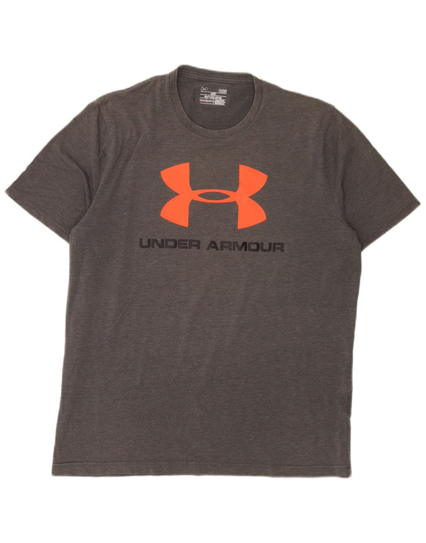 Under Armour Mens Heat Gear Graphic T-Shirt Top Large Grey