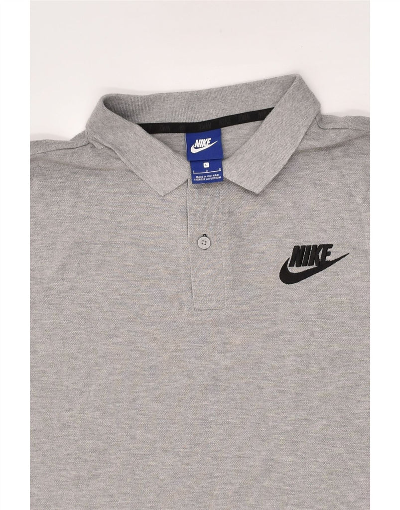 NIKE Mens Polo Shirt Large Grey Cotton | Vintage Nike | Thrift | Second-Hand Nike | Used Clothing | Messina Hembry 