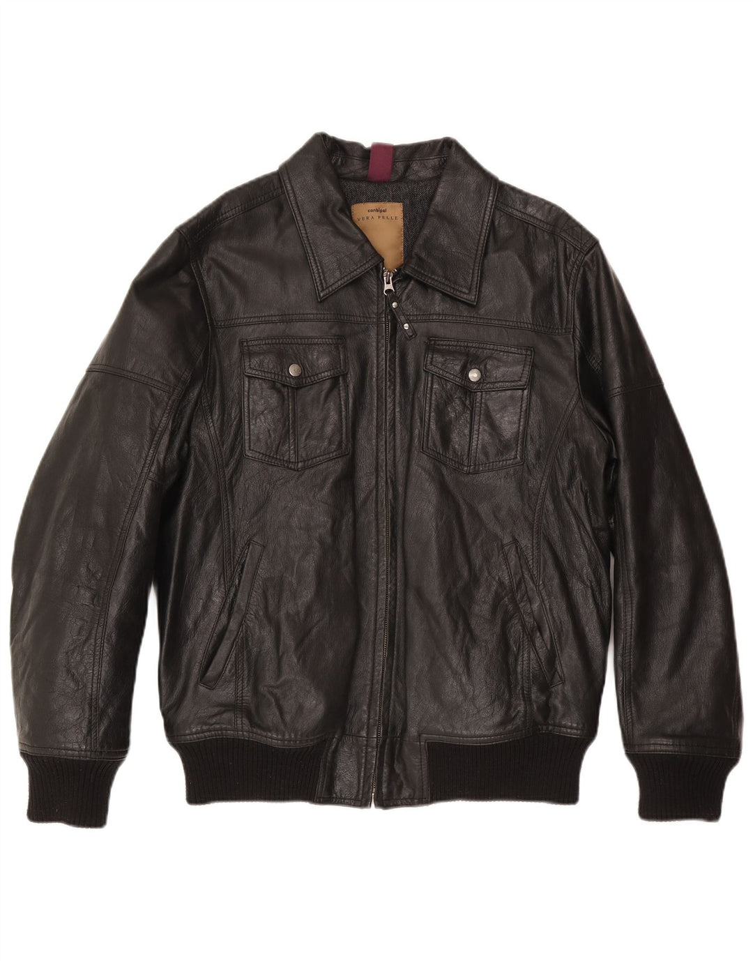 Conbipel Mens Leather Jacket IT 54 XL Black