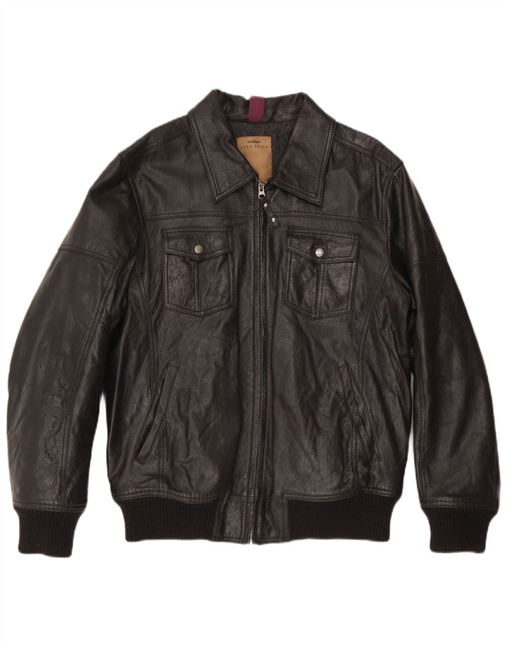 Conbipel Mens Leather Jacket IT 54 XL Black