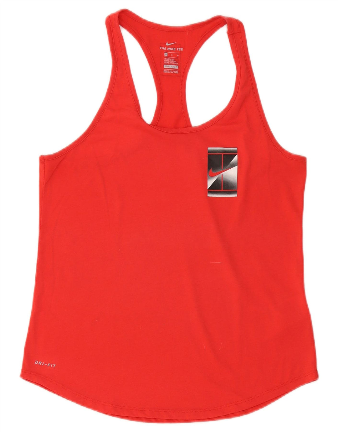 Nike Womens Dri Fit Vest Top UK 12 Medium Red Polyester