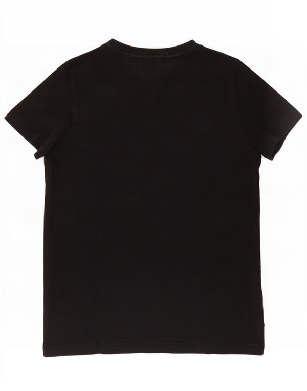 Tommy Hilfiger Womens T-Shirt Top UK 10 Small Black Cotton