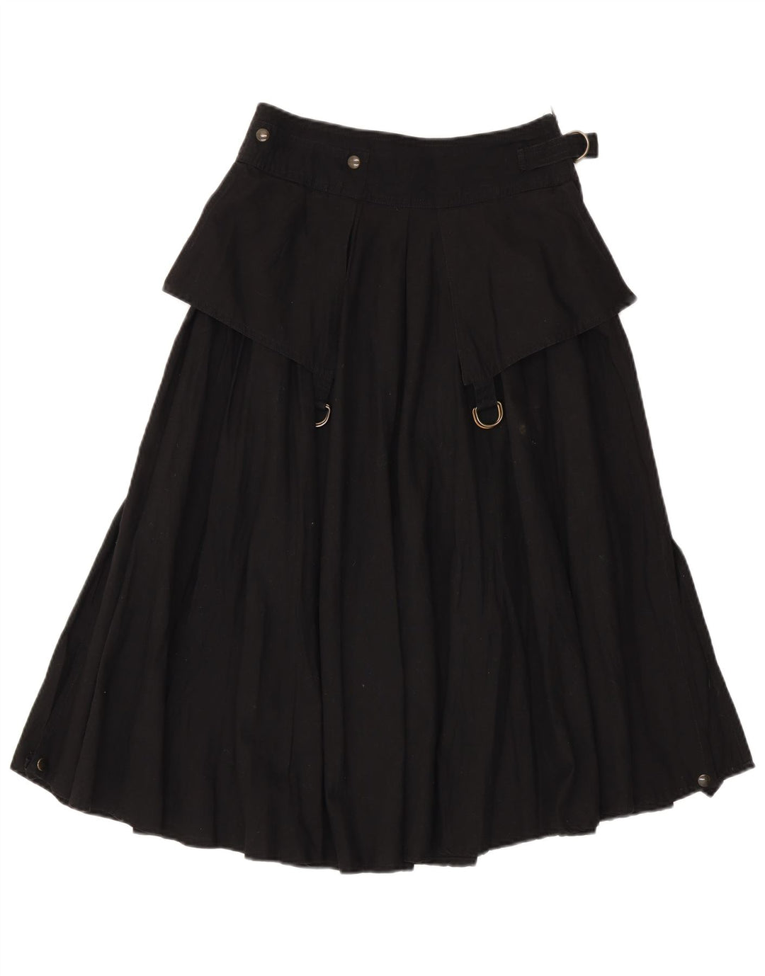 Vintage Womens Flared Skirt Small W26 Black Cotton