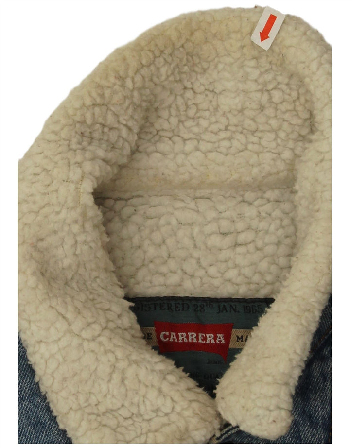 Carrera Mens Sherpa Denim Jacket UK 38 Medium Blue Polyester