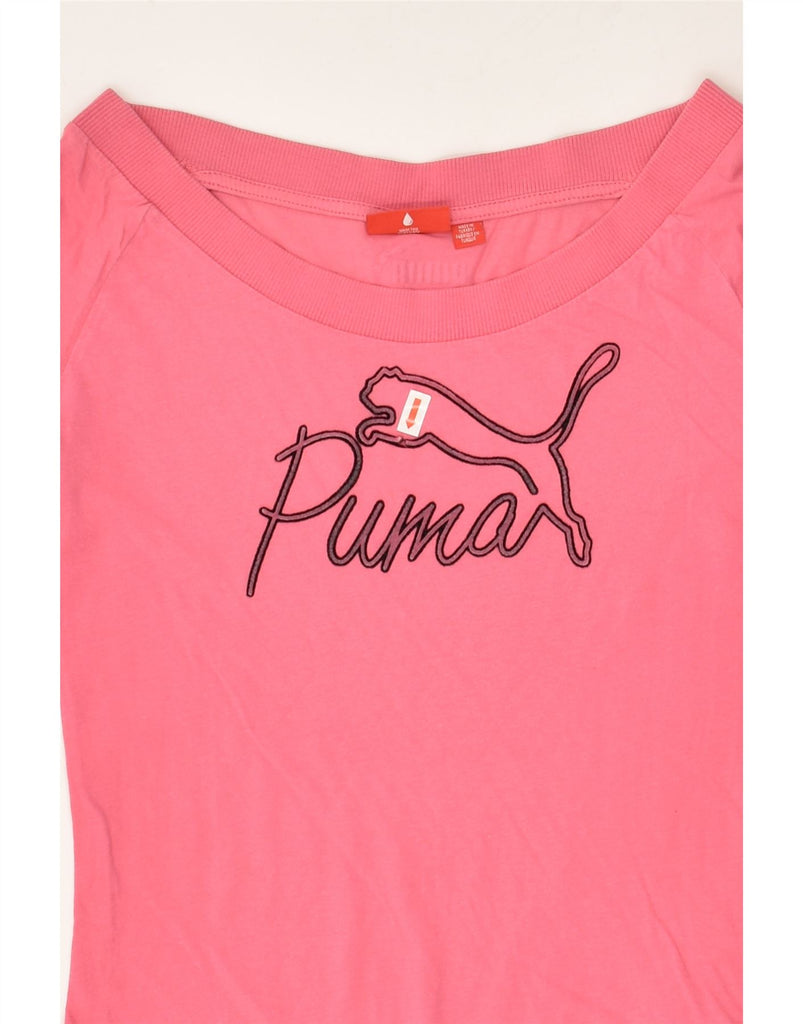 PUMA Womens Graphic Top Long Sleeve UK 10 Small Pink | Vintage Puma | Thrift | Second-Hand Puma | Used Clothing | Messina Hembry 