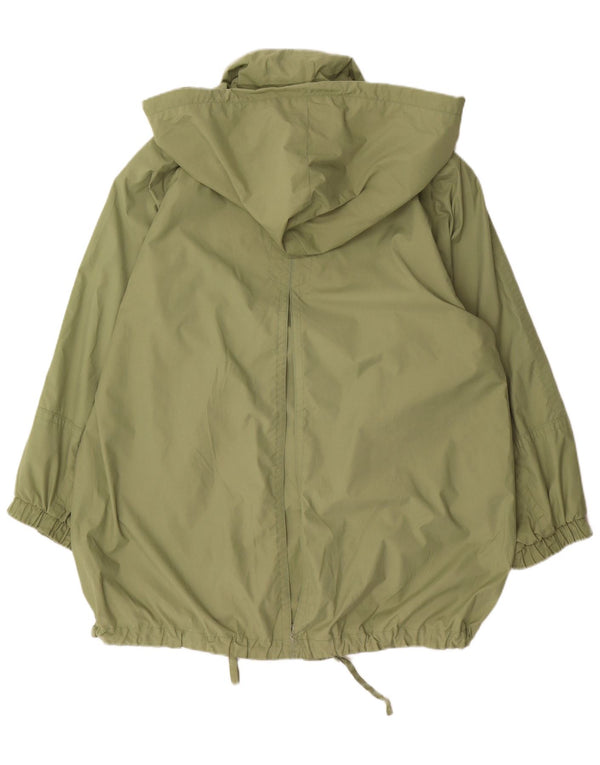 Gallery Womens Hooded Oversized Rain Jacket UK 12 Medium Green Polyester