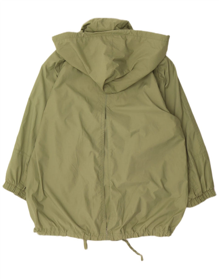 Gallery Womens Hooded Oversized Rain Jacket UK 12 Medium Green Polyester