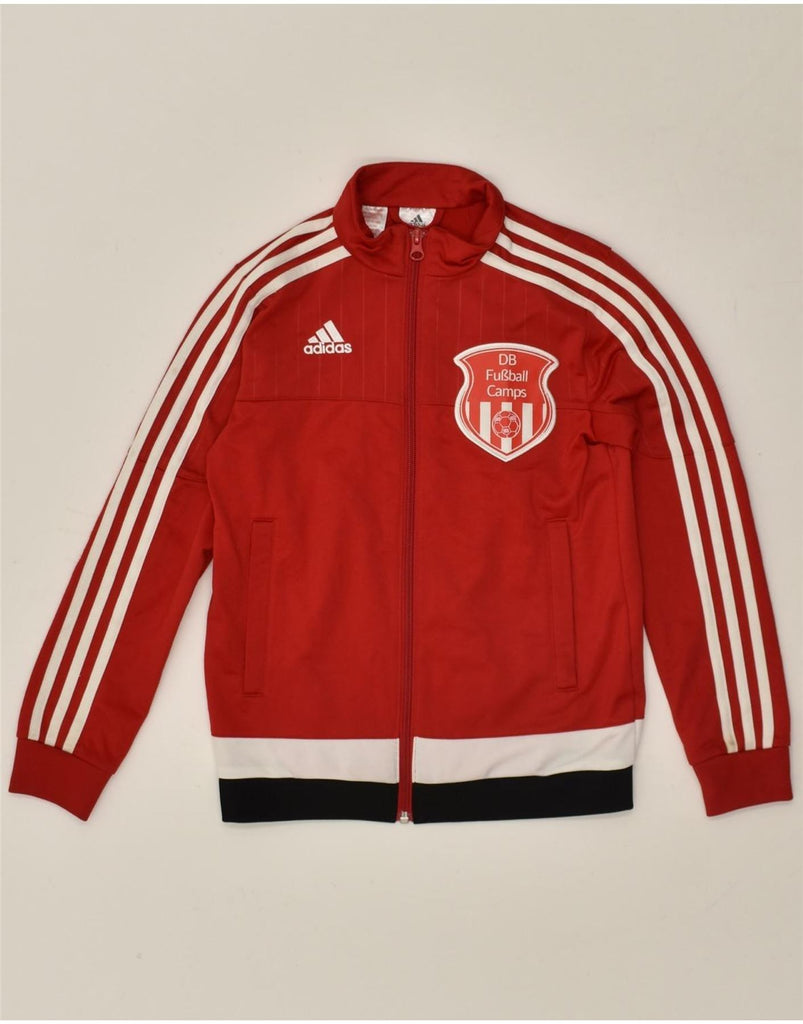 ADIDAS Boys Graphic Tracksuit Top Jacket 9-10 Years Small  Red Colourblock | Vintage Adidas | Thrift | Second-Hand Adidas | Used Clothing | Messina Hembry 