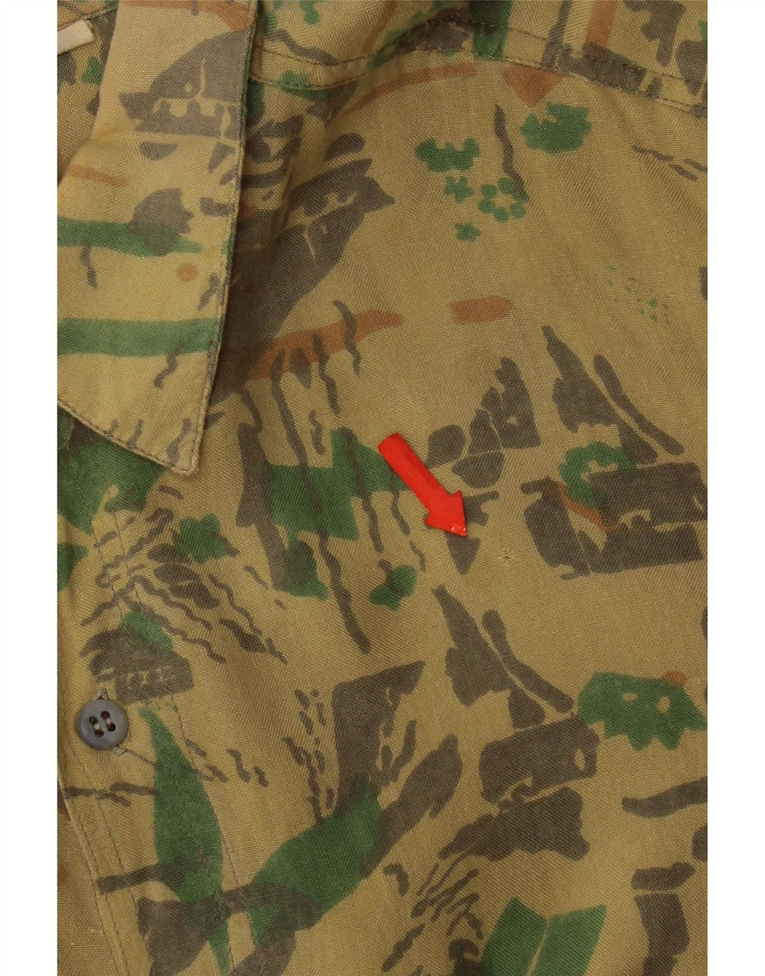 Ozone Mens Abstract Pattern Shirt Medium Yellow Viscose