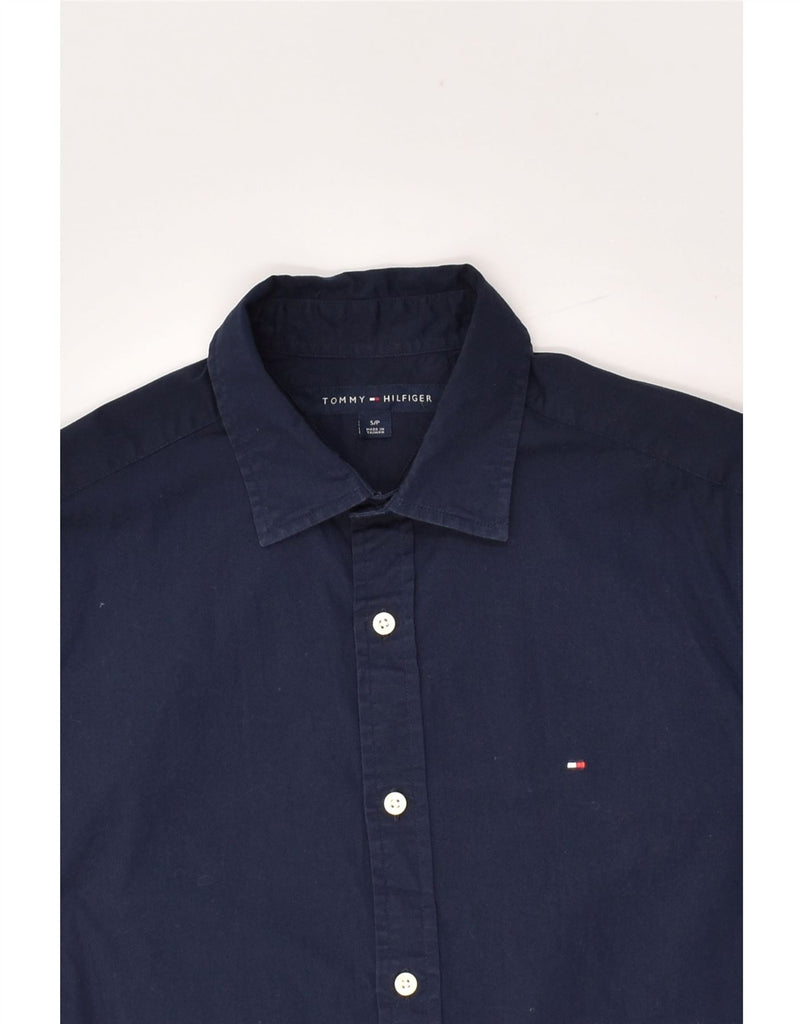 TOMMY HILFIGER Mens Shirt Small Navy Blue Cotton | Vintage Tommy Hilfiger | Thrift | Second-Hand Tommy Hilfiger | Used Clothing | Messina Hembry 