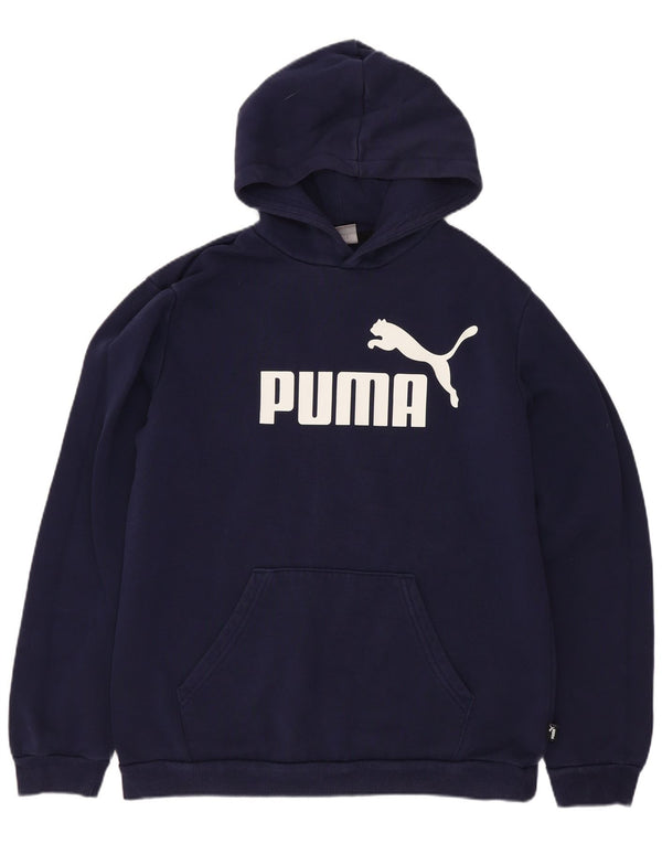 Puma Boys Graphic Hoodie Jumper 15-16 Years Navy Blue