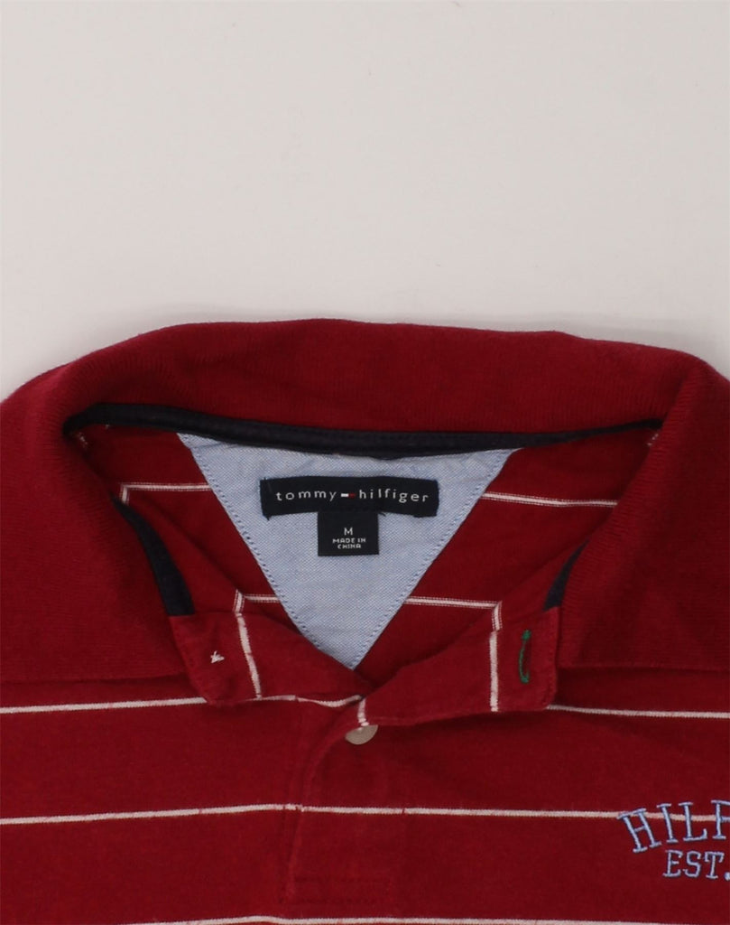 TOMMY HILFIGER Boys Polo Shirt 10-11 Years medium  Red Striped Cotton | Vintage Tommy Hilfiger | Thrift | Second-Hand Tommy Hilfiger | Used Clothing | Messina Hembry 