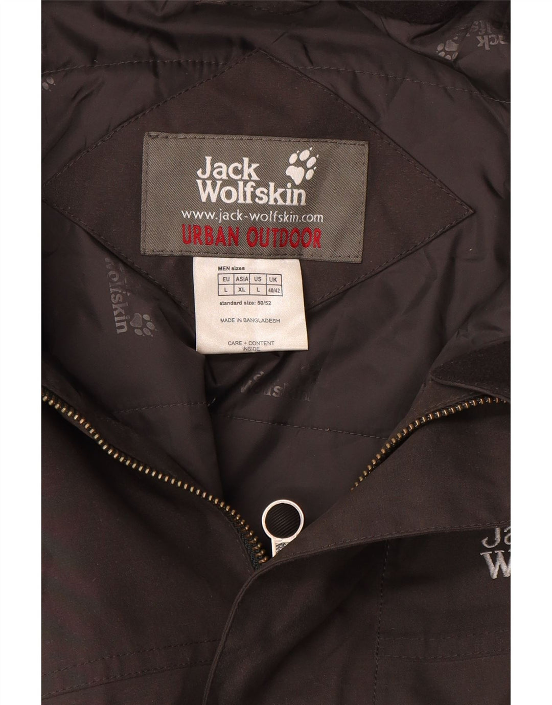 JACK WOLFSKIN Mens Hooded Windbreaker Coat UK 40/42 Large Grey Polyester
