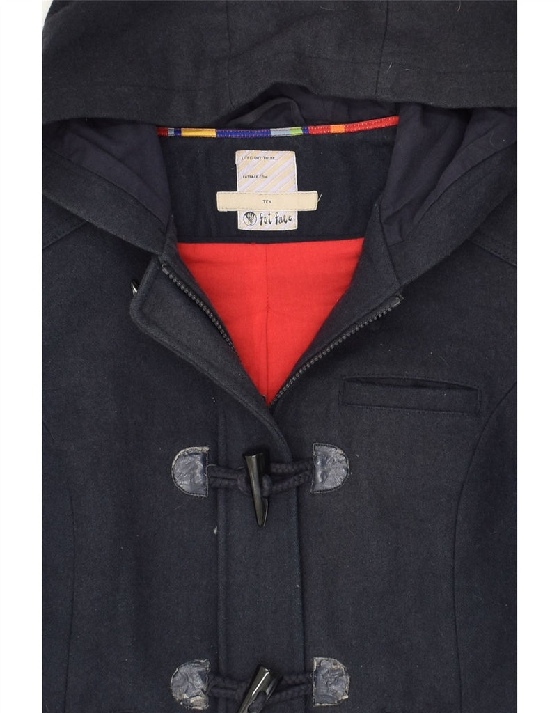 FAT FACE Womens Hooded Duffle Jacket UK 10 Small  Navy Blue Wool | Vintage Fat Face | Thrift | Second-Hand Fat Face | Used Clothing | Messina Hembry 