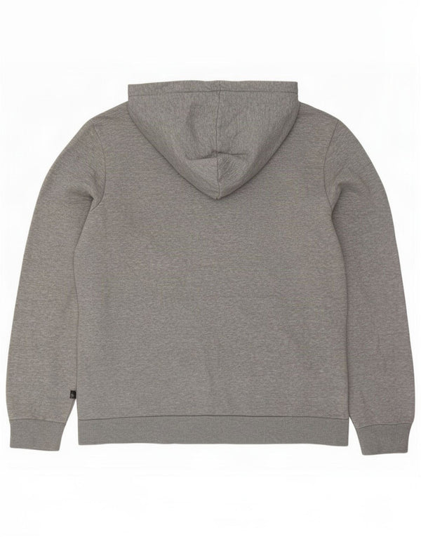 Puma Mens Graphic Hoodie Jumper Medium Grey Flecked Cotton